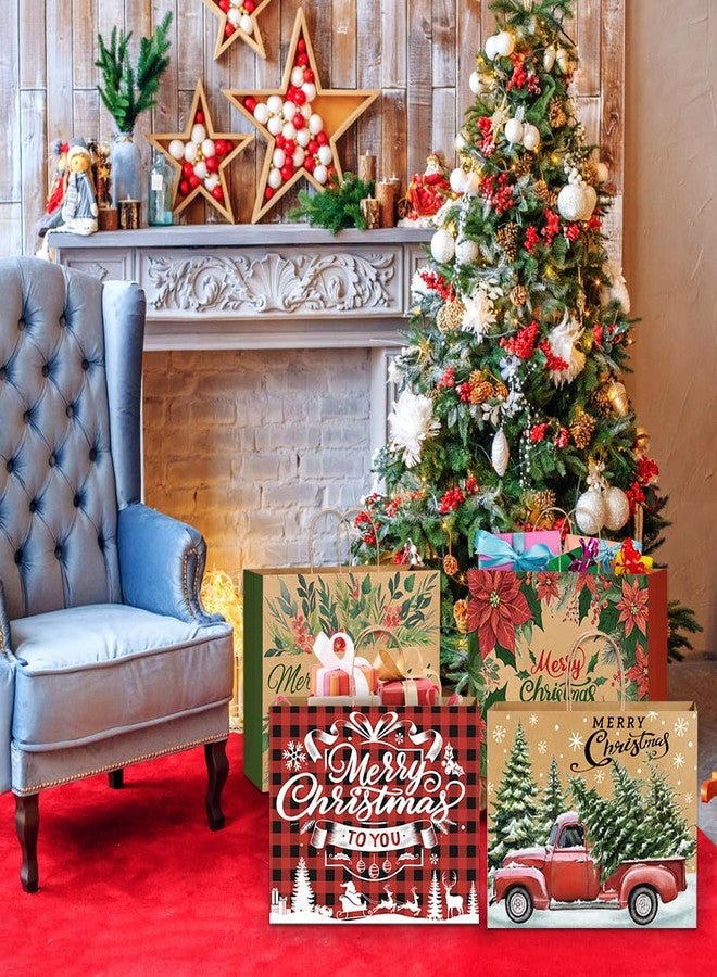 YUJUN 12PCS Extra Large Christmas Gift Paper Bags, Xmas Jumbo Kraft Tote Bags for Gifts Treat Shopping Wrapping Bags for Christmas Holiday New Year Party Favors Supplies - Image 5